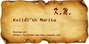 Kolláth Marita névjegykártya